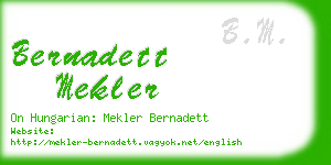 bernadett mekler business card